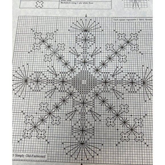 Simply Old-Fashioned Snowflake Shimmer V Cross Stitch Pattern - Picture 3 of 3